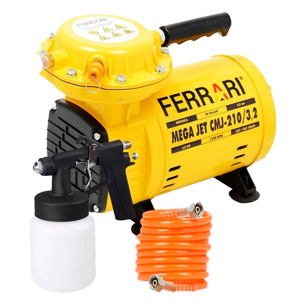 Compressor Ar Direto 1/2 HP c/ Kit MEGA JET CMJ-210/3,2 BIVOLT FERRARI em Oferta na Shopee
