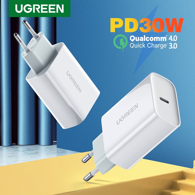 Ugreen Carregador 30w Pd Carregamento Rápido Usb Tipo C Para iPhone 14 Pro Max 13 12