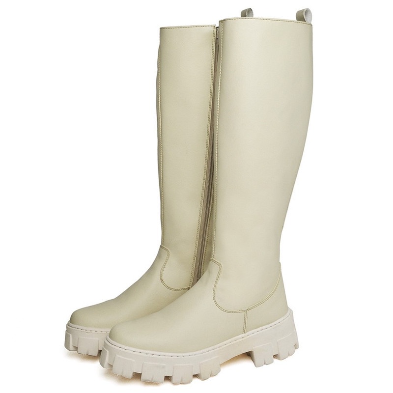 Bota Galocha Dubuy Feminino Cano Alto Off White 1806FG em Oferta na Shopee