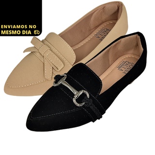 Sapatilha Feminina Casual Sapato Social Confortável Mocassim Moda Sandália Lançamento Ref.32 em Oferta na Shopee