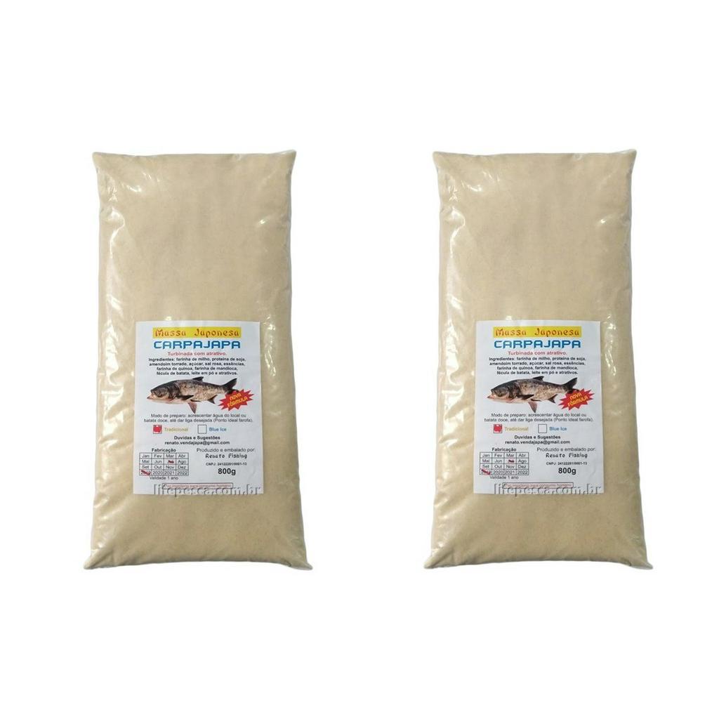 Kit 2 Massas Japonesa Carpajapa Para Pesca Carpa 2x800g - Vários Sabor