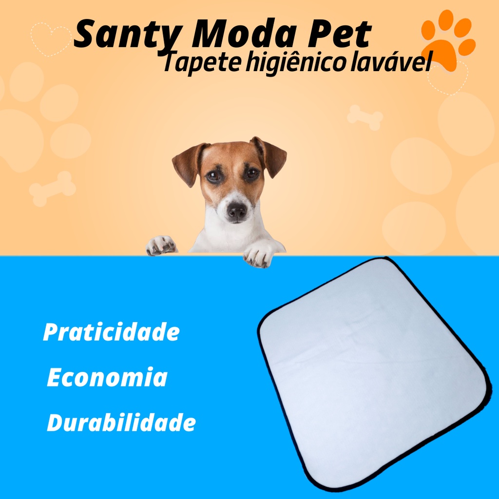 Tapete higiênico lavável para cães M, Tamanho 60 x 80 cm, reutilizável  O1 UNI