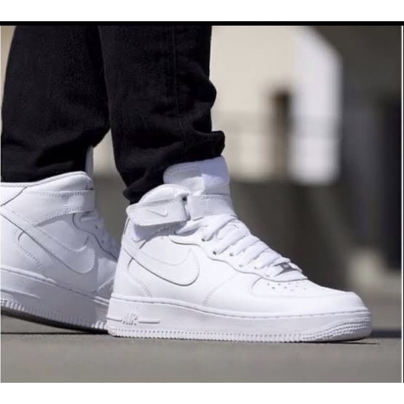 Nike Cano Alto Air Force One Tradicional Branco e outras cores | Shopee ...