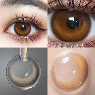 Joias 2pcs/1 Par Lentes De Contato Coloridas Marrom Lua Para Maquiagem Natural