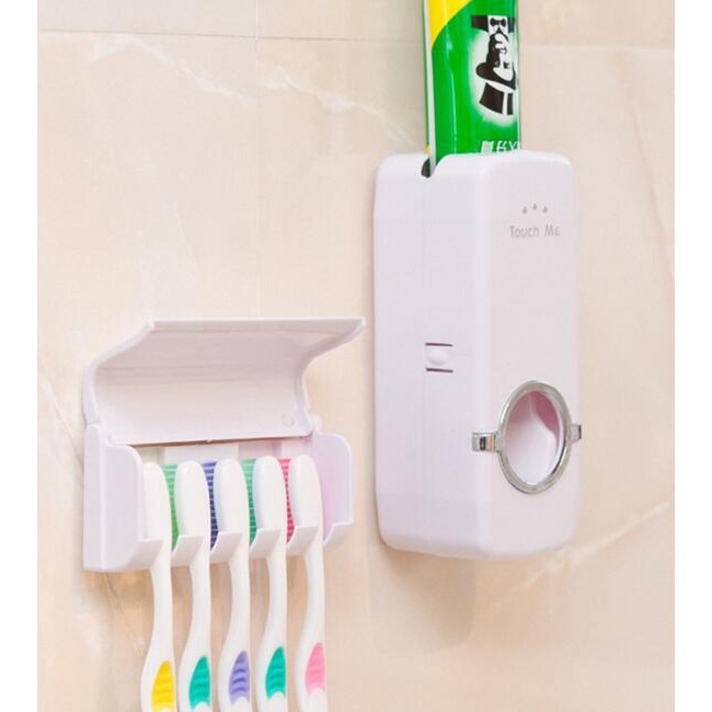 Dispenser Automático Pasta De Dente + Suporte De Escovas