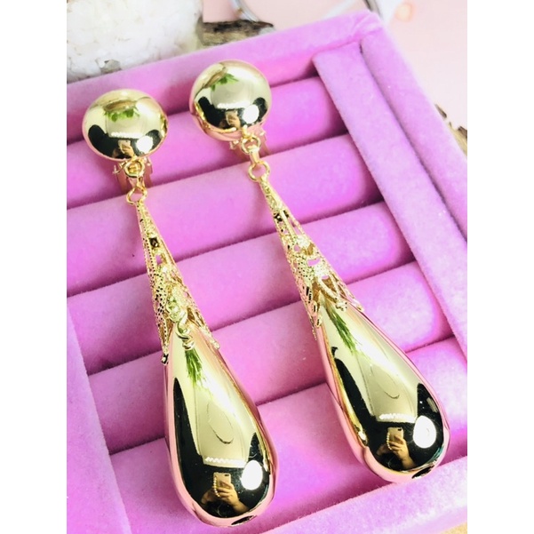 Brinco de pressão pêndulo grande  ~ ideal para quem gosta de brinco grande ~10cm em Oferta na Shopee