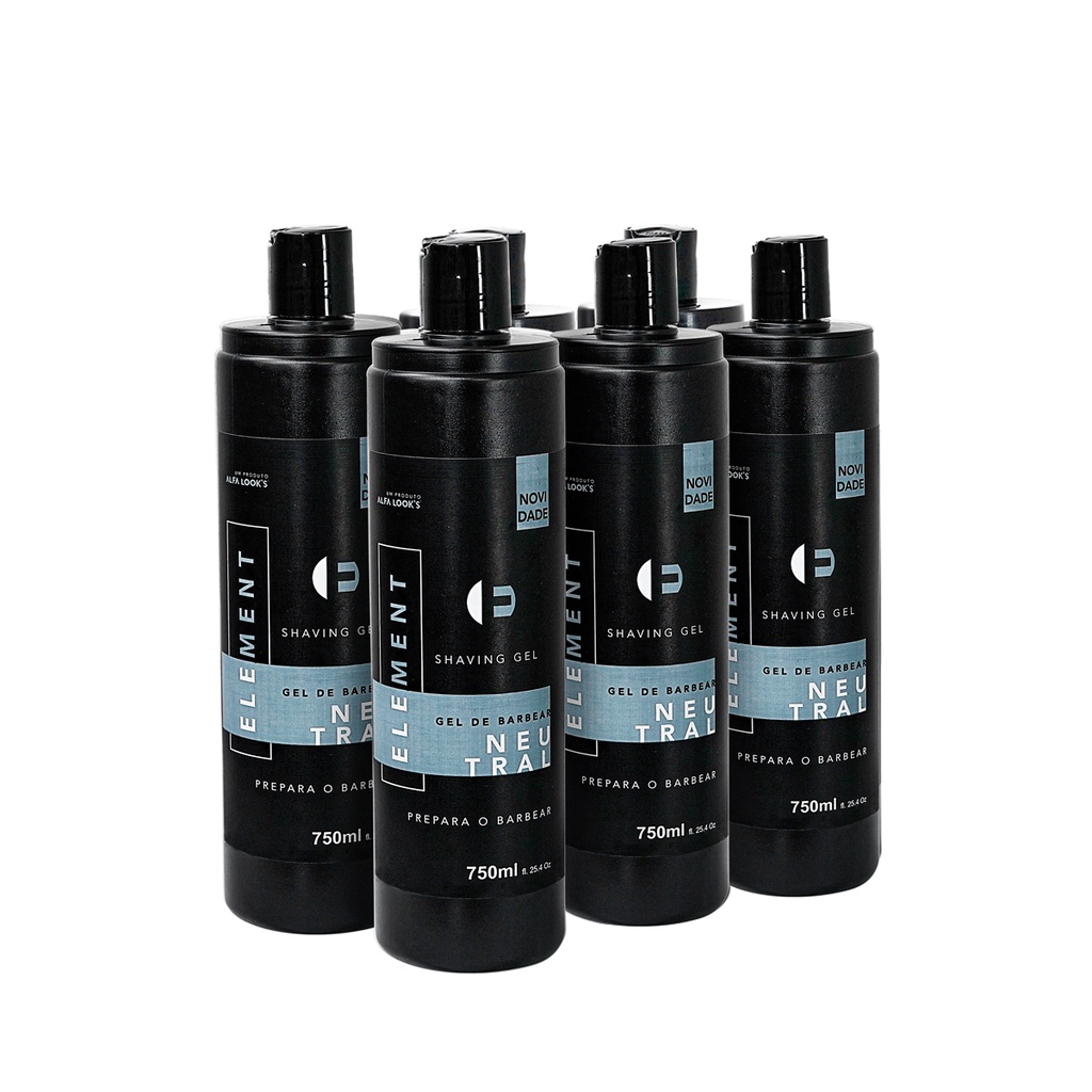 Shaving Gel Element Alfa Looks 750ml Neutral - caixa com 6 unidades