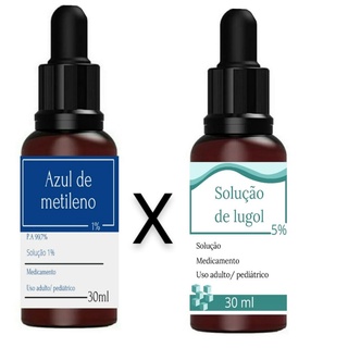 Azul De Metileno P.A Puro 1% 30ml + Lugol 5% Iodo Inorgânico 30ml