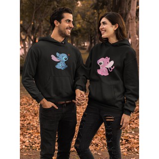 Kit casal Moletom lilo e angel casaco blusa de frio com capuz envio já