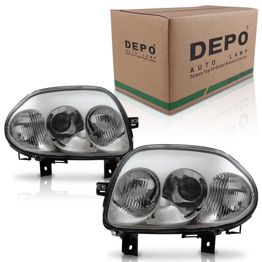 Par Farol Clio 2000 2001 2002 Foco Duplo Cromado - Spare Parts and Accessories for Vehicles