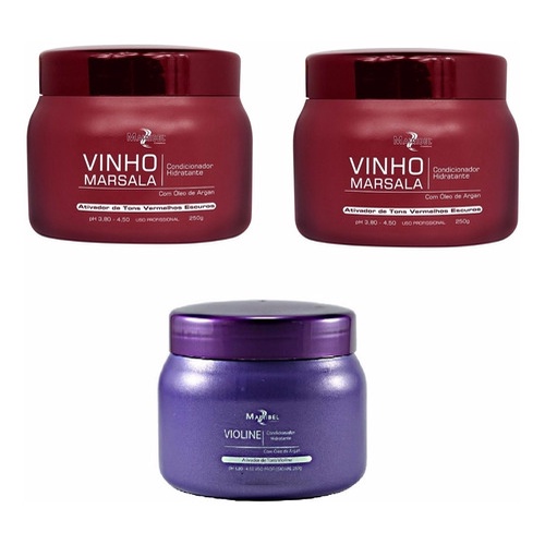 Kit 2 Matizador Vinho Marsala E 1 Violine Mairibel Pote 250g