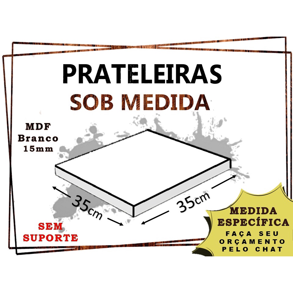 Prateleira De Parede 35x35 cm madeira mdf Sala quarto escritorio Despensa cozinha