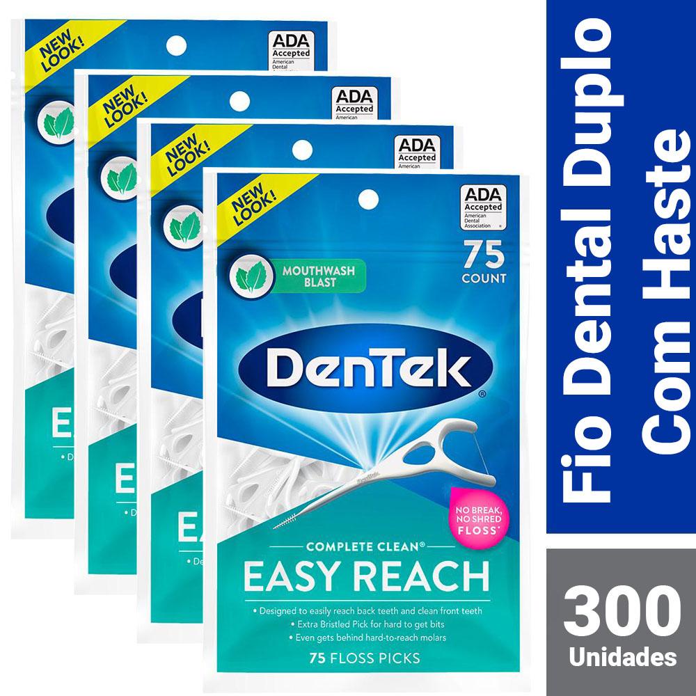 Kit Fio Dental Dentek Floss Picks Complete Clean Easy Reach com 300 unidades em Oferta na Shopee