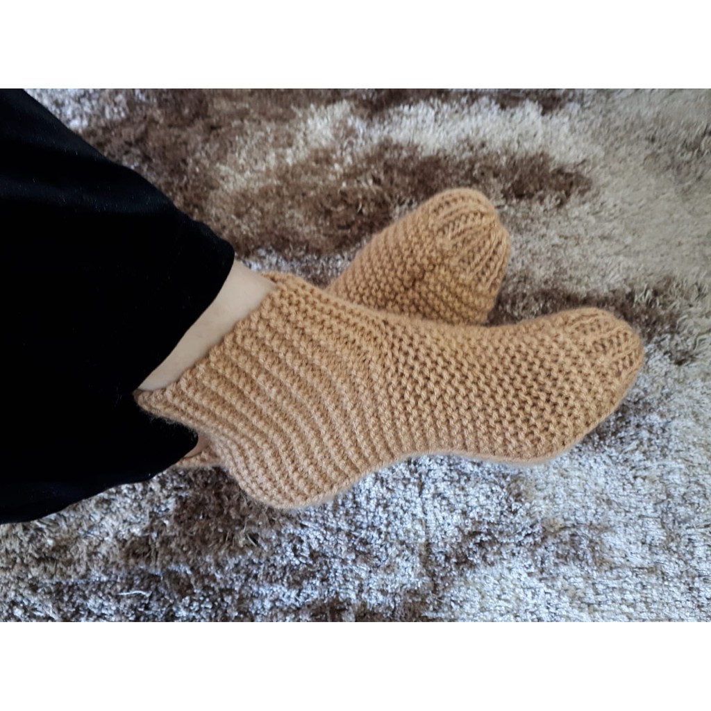 Meia de Lã Adulto - Sapatinho  lã Adulto - Sapatilha de lã Adulto - Sapatinho  tricô Adulto - Sapatilha de tricô Adulto