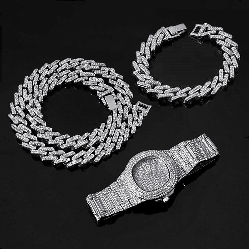 2 Catene Cubane Uomo Iced Out - Con Zirconi 12mm | Hip Hop Miami Style - Foto 3