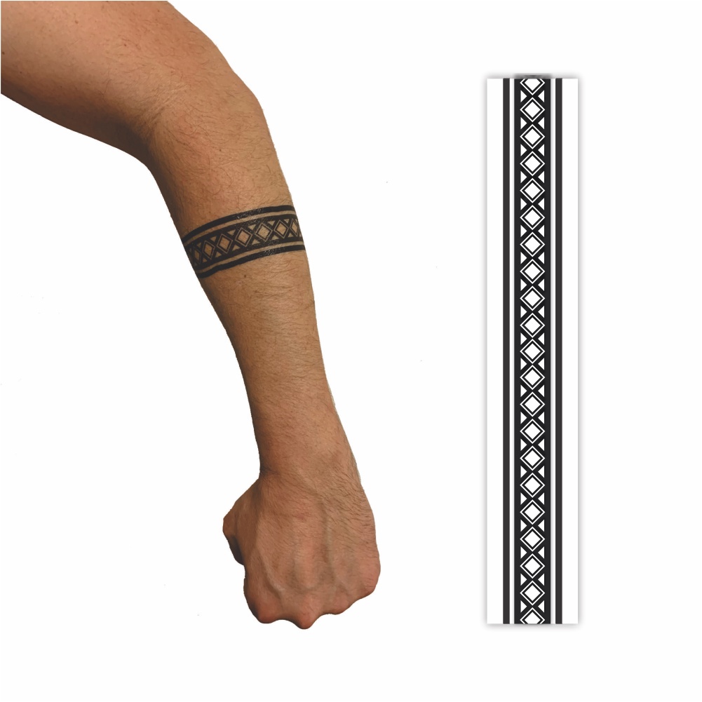 Tatuagem Temporária Bracelete Masculina Feminina | 5x30cm 030 em Oferta na Shopee