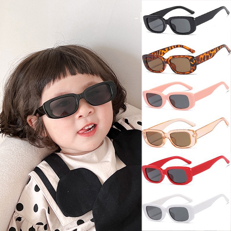 óculos de sol infantil retro quadrado menina e menino modelo novo na moda em Oferta na Shopee