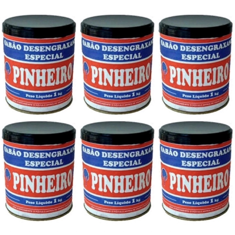 6x sabão desengraxante 1kg Pinheiro