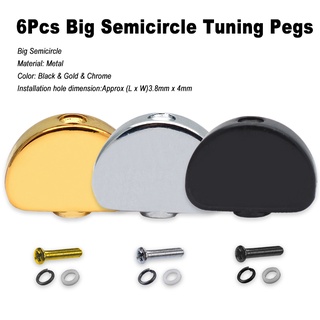 6 Pçs Metal Grande Semicírculo Guitarra Tuning Pegs Tuners Cabeças De Máquina Botões Substituição Lidar Com