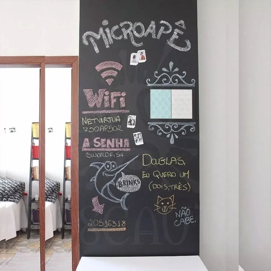 Papel De Parede Adesivo Lousa  Quadro Negro Preto Fosco 3,00 X 0,40 em Oferta na Shopee