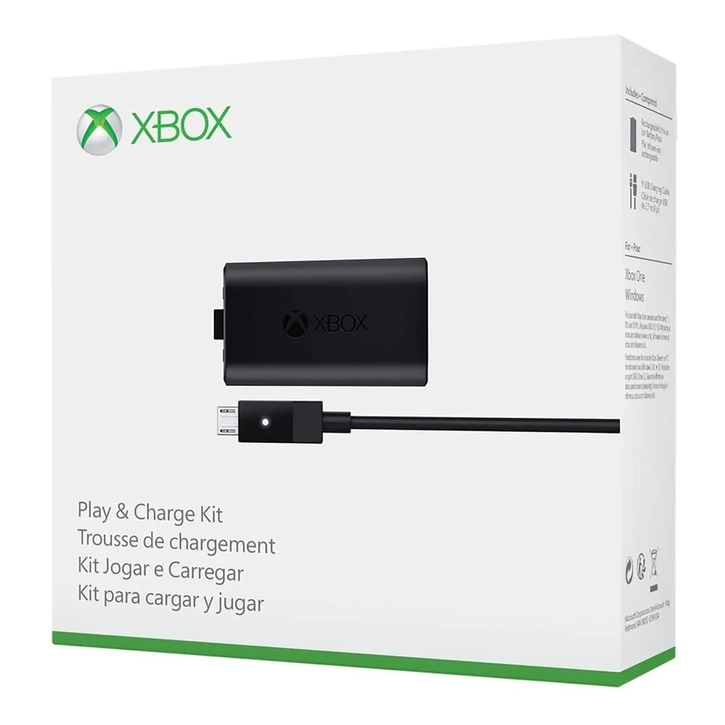 Kit Play And Charge Bateria E Cabo Para Controle Xbox One