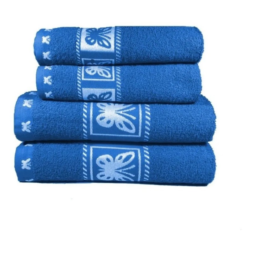 Jogo de Toalha de Banho e Rosto Linha Viva Cor 100% Algodão 4 Peças 2 Banho 2 Rosto