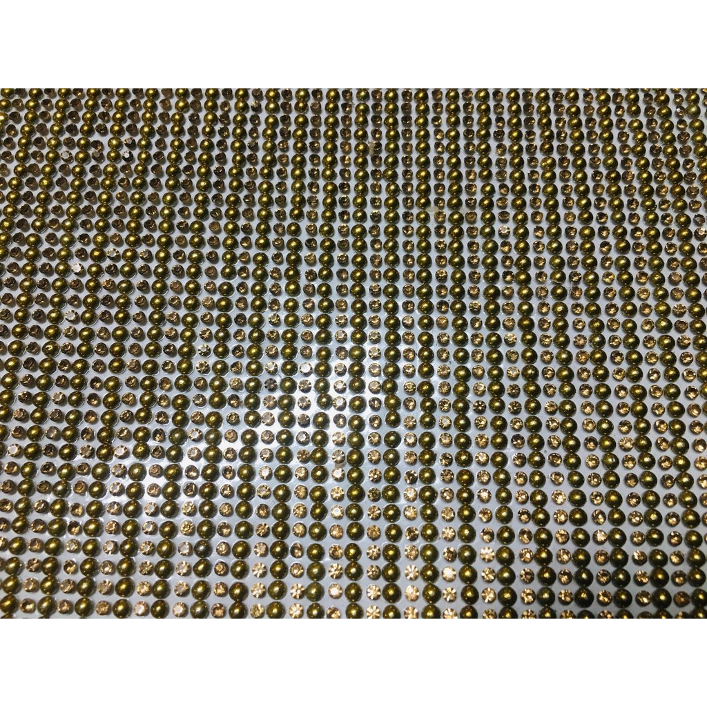 Manta Mini Perola 3mm Dourado Metalizado C/ Strass Dourado 24x40cm
