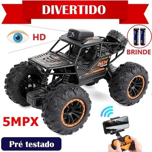 Carro De Controle Remoto Câmera 5mpx Wifi Imagem No Celular 2x Baterias