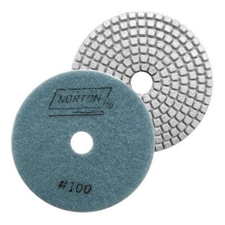 Disco de lixa diamantada brilho d'água 4 polegadas grão 100 Norton para marmores, granitos e porcelanatos