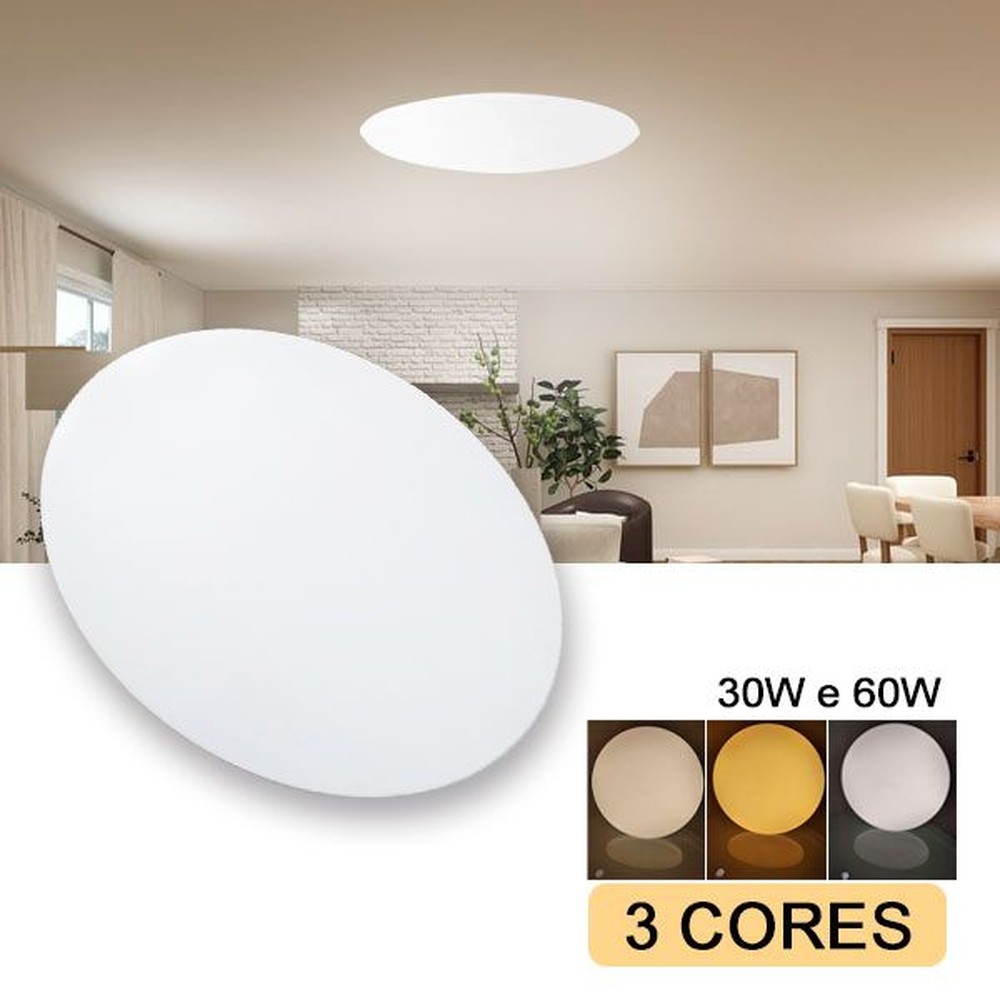 Luminária Led Redonda Borda Infinita Sobrepor Teto 48x48 Shopee Brasil