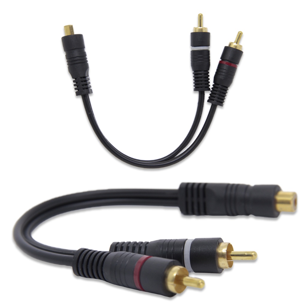 Cabo Y RCA NWT 2 Macho 1 Fêmea 3,6mm 30cm Preto Som Automotivo Modulo Carro em Oferta na Shopee