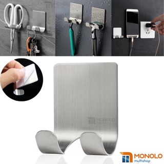 Gancho Suporte Parede Cabide Adesivo Alta Aderência Dupla Face Cabideiro Chave Celular Aço Inox em Oferta na Shopee