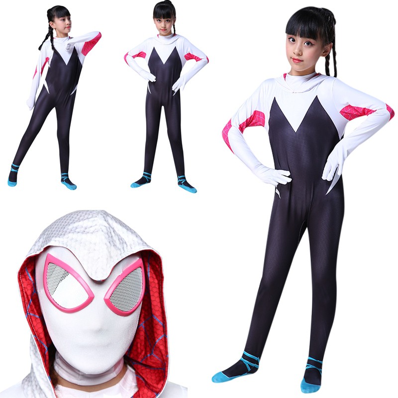 Spider Man Macacao Fantasia Cosplay Gwen Stacy Para Criancas Meninas Aranha Shopee Brasil