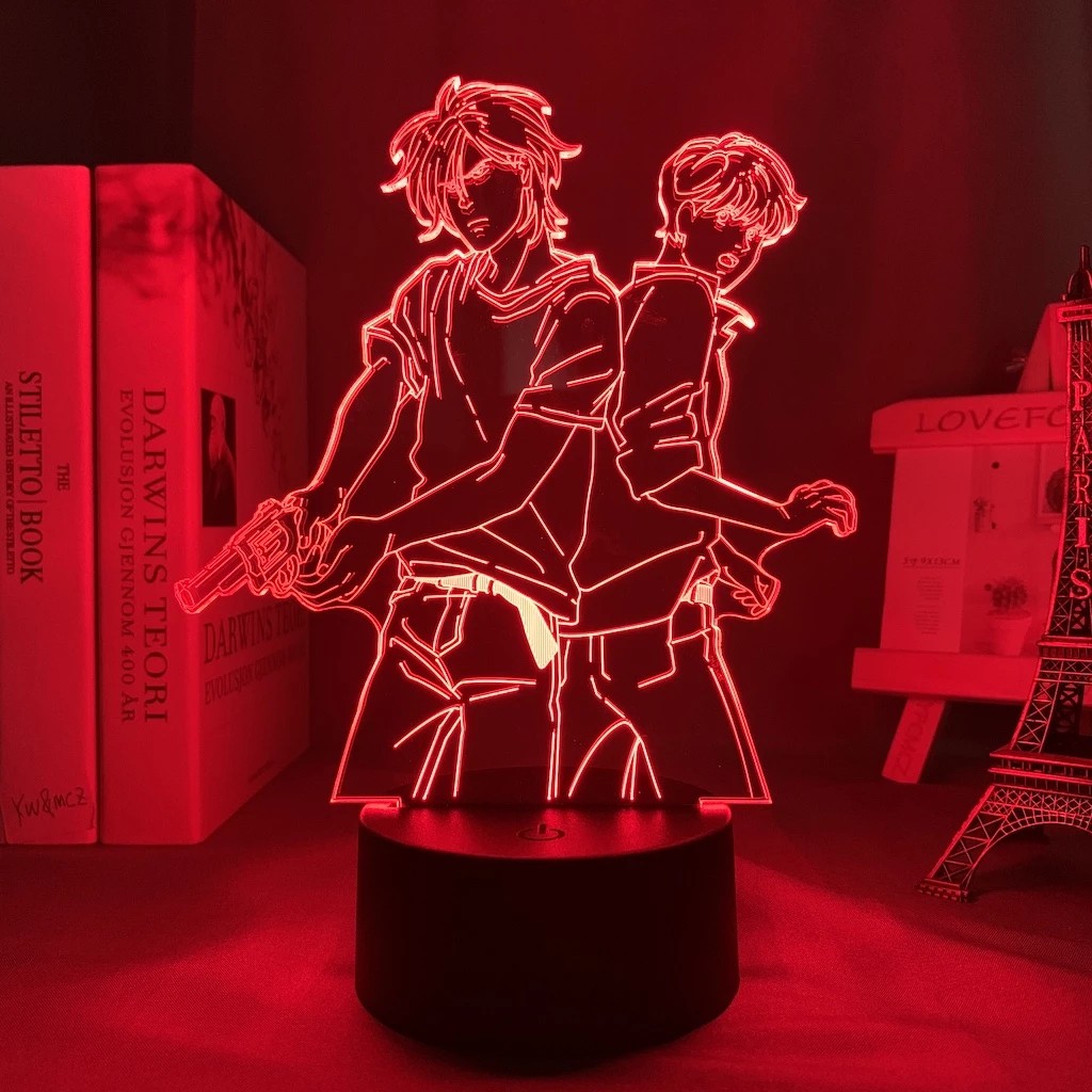 Banana Peixe Led Night Light Anime Para Decoração Do Quarto Criança 2 Toalha De Mesa Crianças Presente De Aniversário Manga Gadget Luminária acrílico led 3d abajur