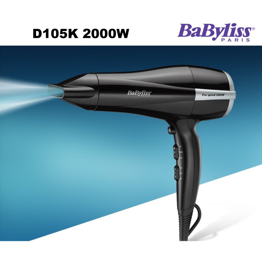 Babyliss Coreia D105K 2000W ThermoProtect DryCare Secador De Cabelo Iônico Avançado