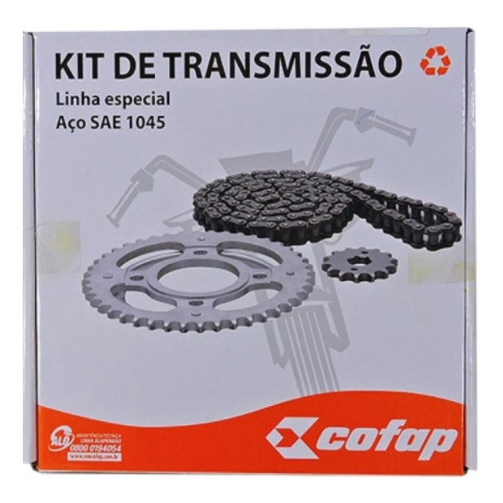 Kit Relacao Tracao Transmissao Honda Nxr Bros 150 2003 2004 2005 2006 2007 A 2015 Original Cofap