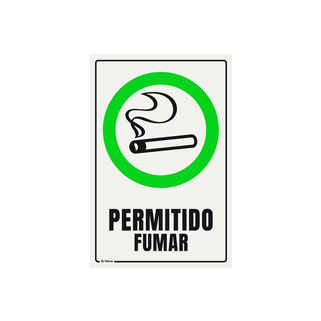 Placa de Sinalização Permitido Fumar 15 x 20 - Vertical em Oferta na Shopee