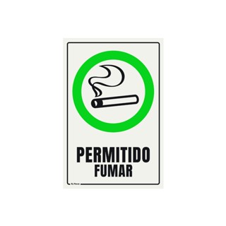 Placa de Sinalização Permitido Fumar 15 x 20 - Vertical em Oferta na Shopee