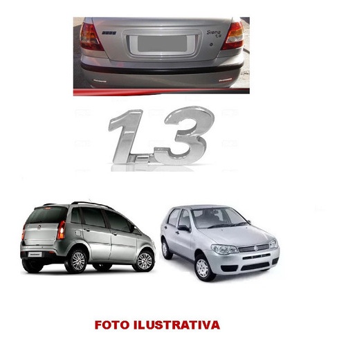 Emblema 1.3 Palio Siena Idea Etc - Cromado Fiat