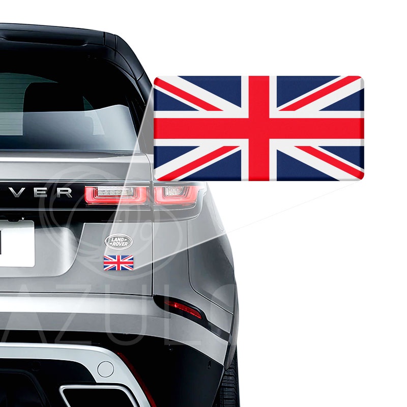 Adesivo Resinado Bandeira Reino Unido Land Rover - Igual ao Original