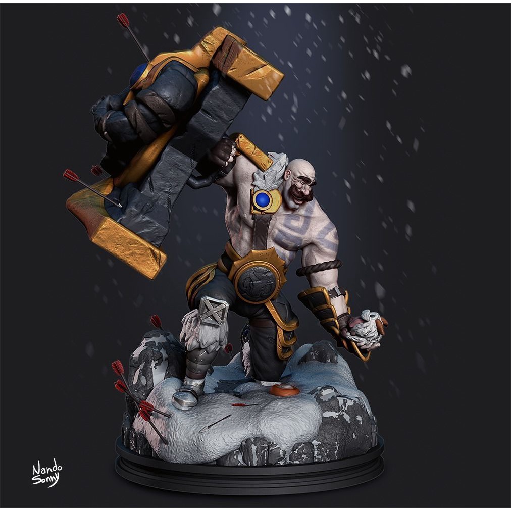 Braum salvando Poro Action Figure Boneco Colecionável League of Legends figura de ação