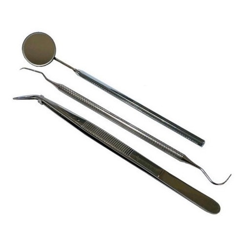 10 Kits Clínico Com Sonda, Pinça E Cabo Com Espelho