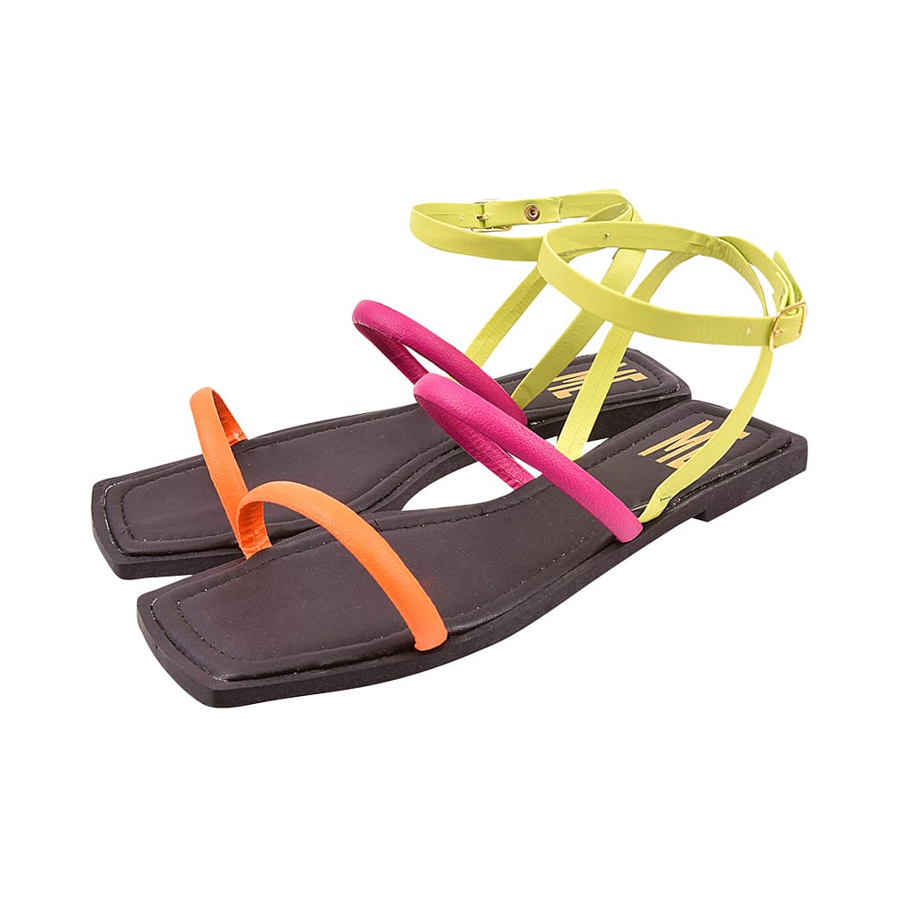 Sandália Rasteira Tira Baolada Transfer Original Bico Quadrado