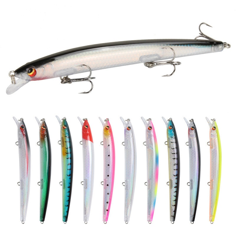 Isca 3-hook Flutuante De Água 13,8cm / 15,4g Minnow Lurea 10 Cores em Oferta na Shopee