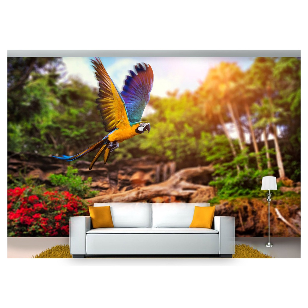 papel de parede Animais Arara paisagem 3D 6m² ANM130