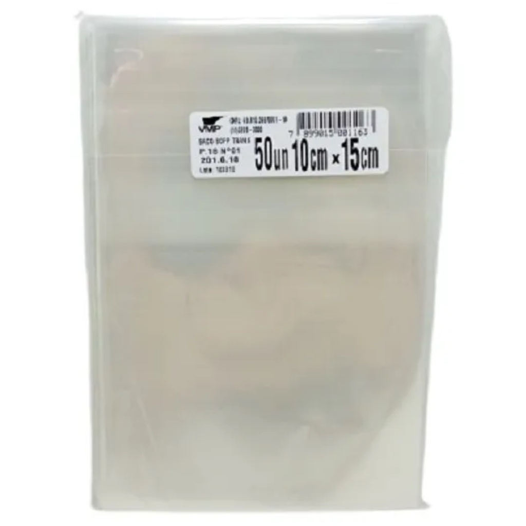 Saco Presente Pequeno Transparente PP Polipropileno Bopp 10x15cm 50 Und Vmp