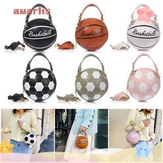 Amarlis Bolsa De Ombro Feminina De Couro Com Formato Individual Em Formato De Bola De Futebol Basquete em Oferta na Shopee