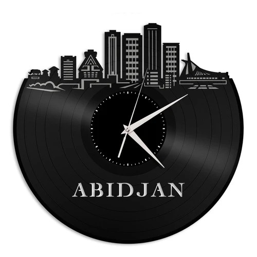 Abidjan- Relógio Disco De Vinil Decoração