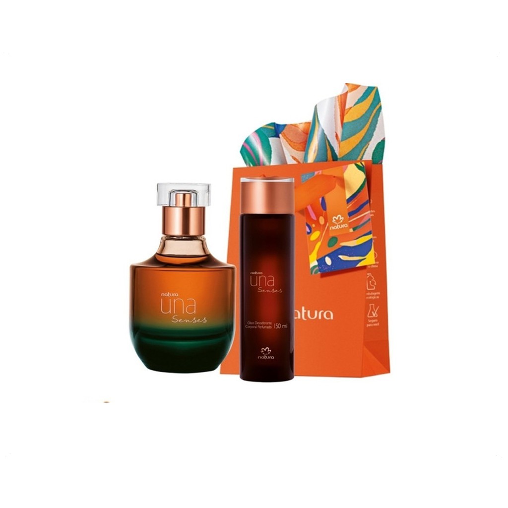 Natura Kit Combo Presente Una Senses Perfume Deo Parfum + Óleo Perfumado  Corporal | Shopee Brasil