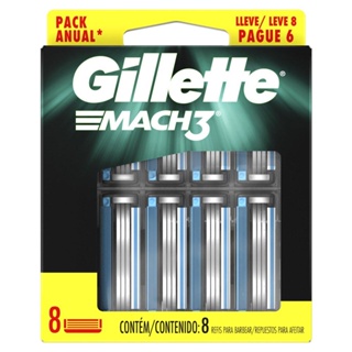 Carga para Aparelho de Barbear Gillette Mach3 Leve 8 Pague 6 em Oferta na Shopee